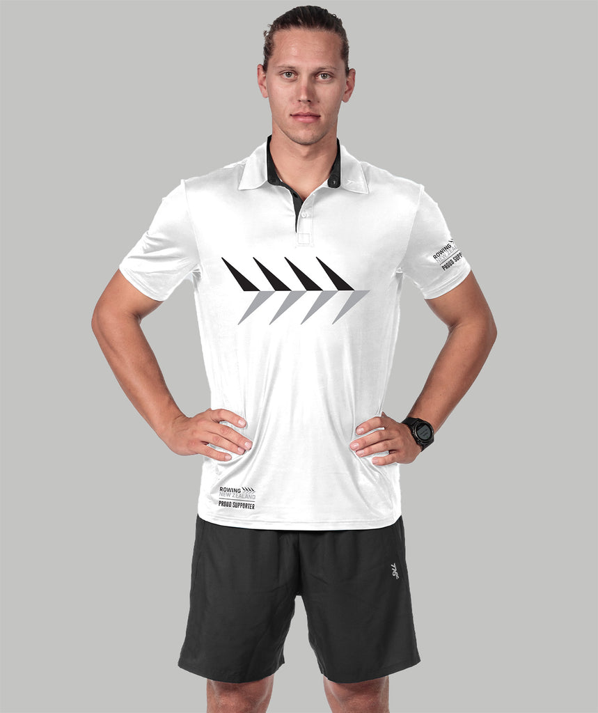 Men's Rowing NZ Supporter Polo - White
