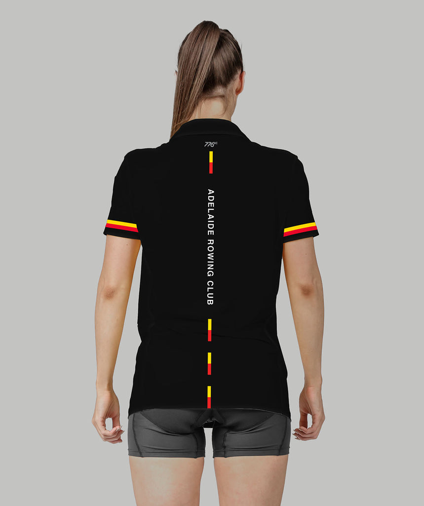 Women's Adelaide Rowing Club Polo SS - Black