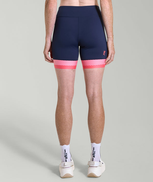 Women's Pro Active Short - Navy/Vivid Coral