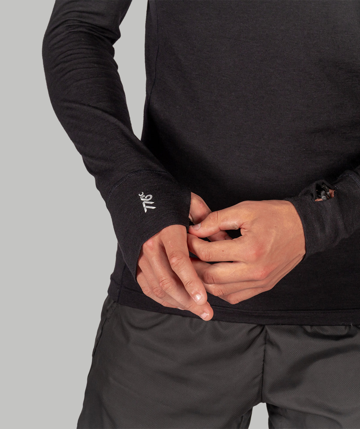 Men's Wreath Pro-Merino Crew - Black