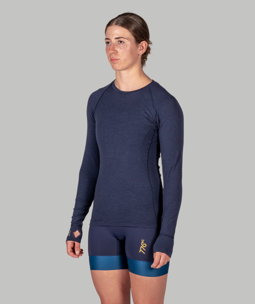 Women's Wreath Pro-Merino Crew - Navy
