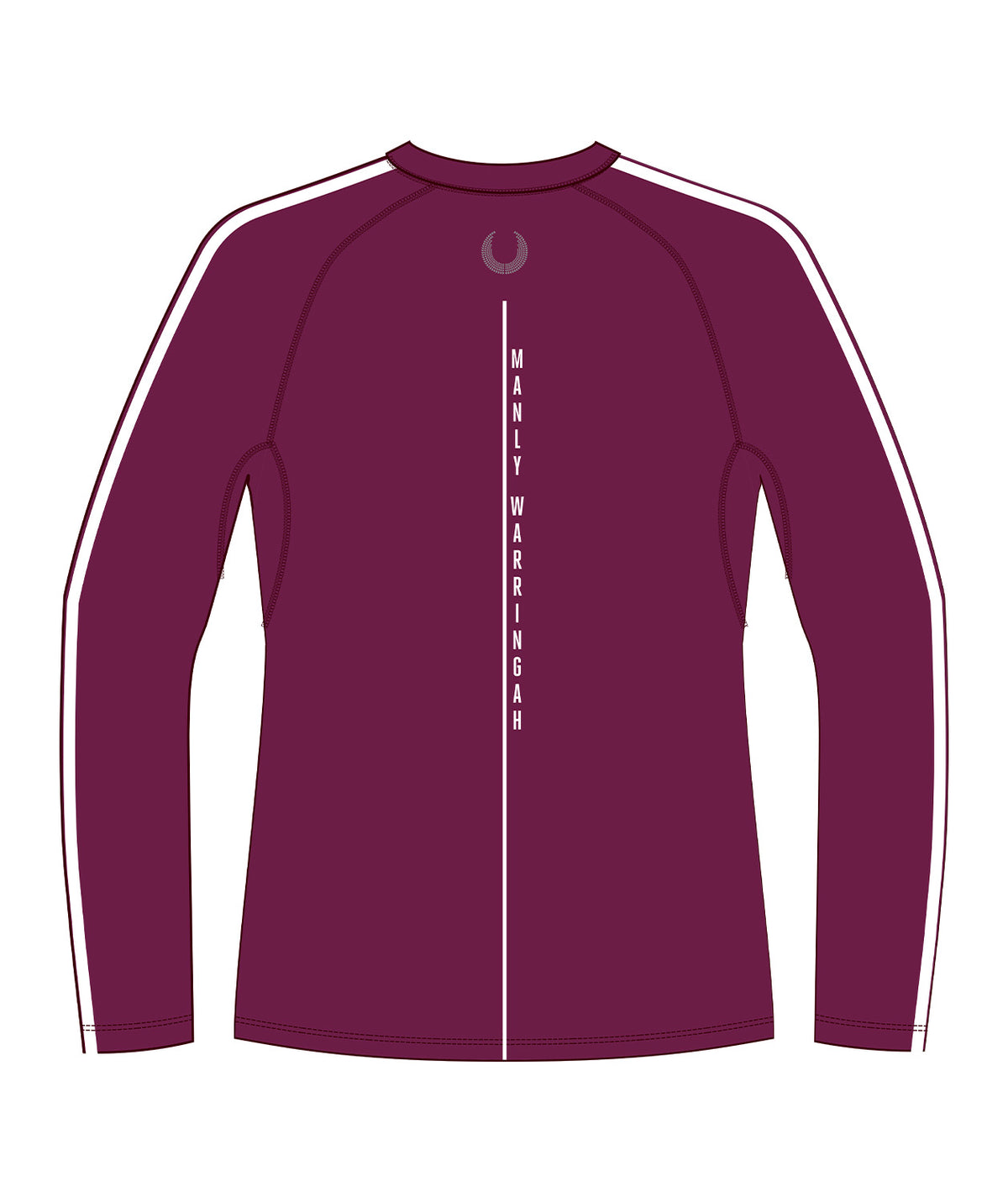 Men's Manly Warringah Kayak Club Base Layer LS - Maroon