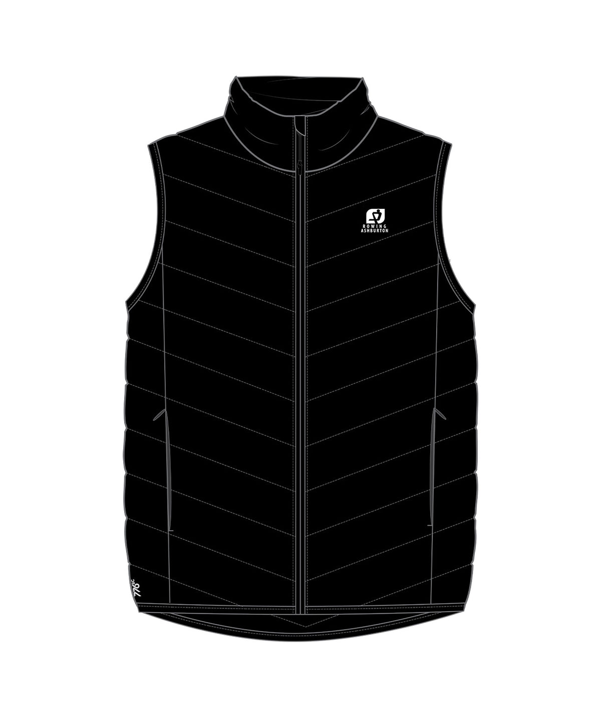 Men's Ashburton Rowing Club  Cumulus Puffer Vest - Black