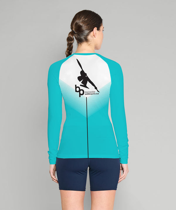 Women's Bayswater Paddlesports Club Base Layer LS - White/Aqua
