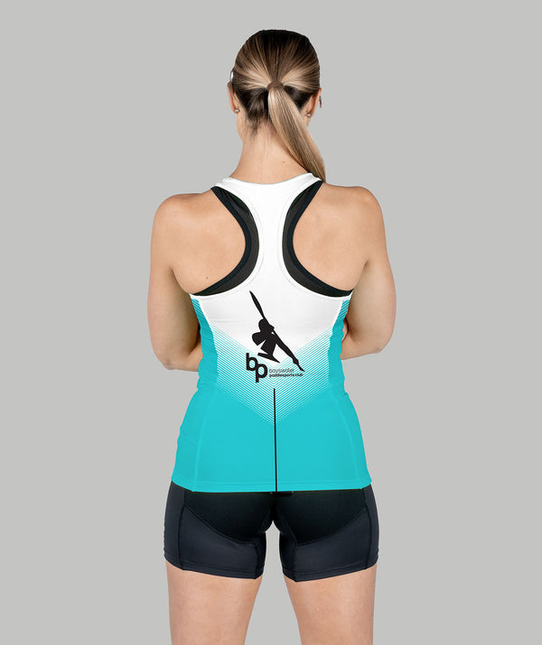 Women's Bayswater Paddlesports Club Race Tank - White/Aqua