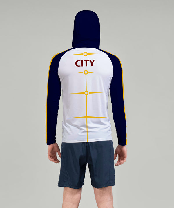 Men's City of Cambridge Sun Hoodie LS - White/Navy