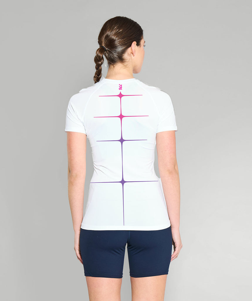 Women's 776BC Vivid Motion Base Layer SS - White/Pink/Violet