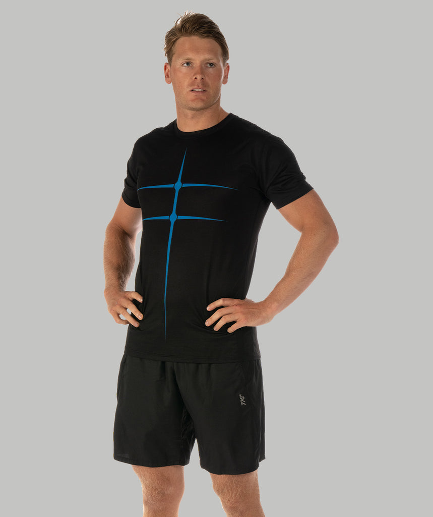 Men's Motion Pro Performance 2.0 T-Shirt - Black/Neon Blue