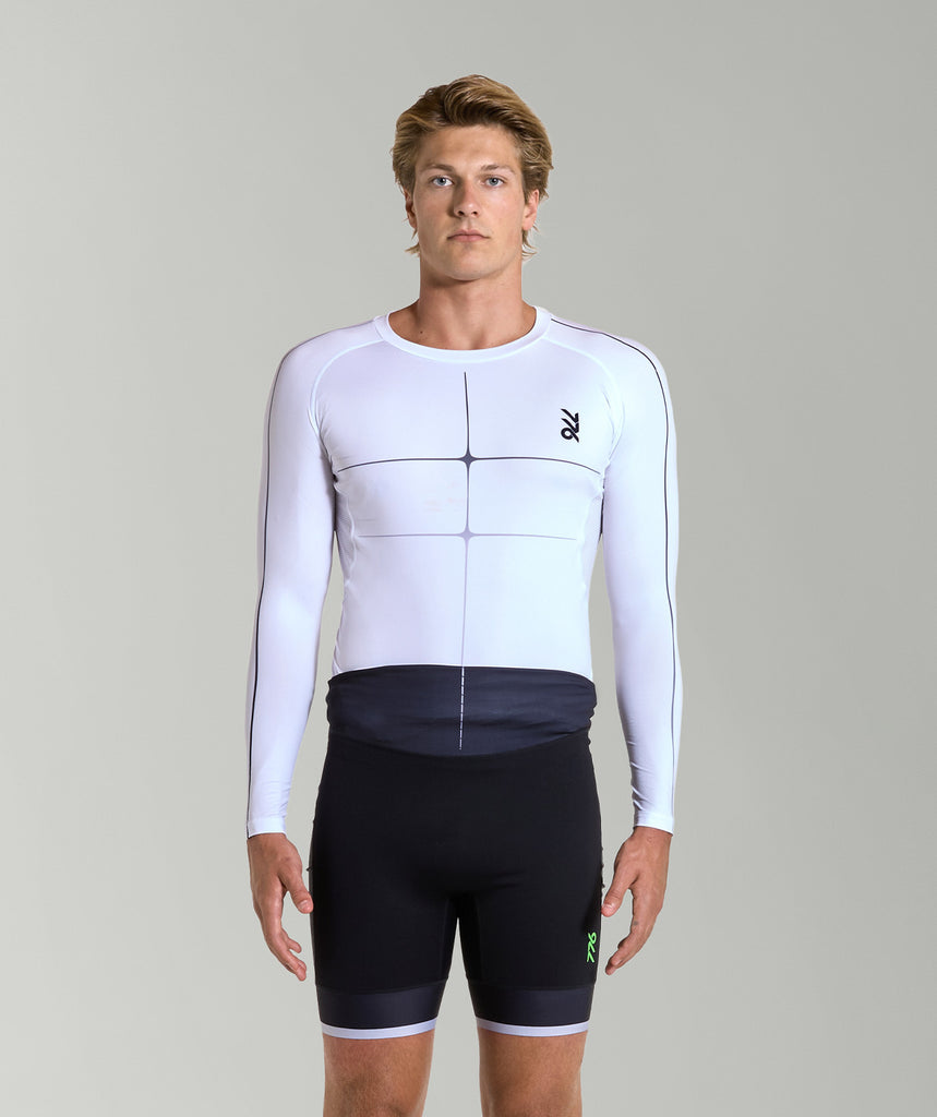 Men's Motion Pro Base Layer LS - White/Graphite (Copy)