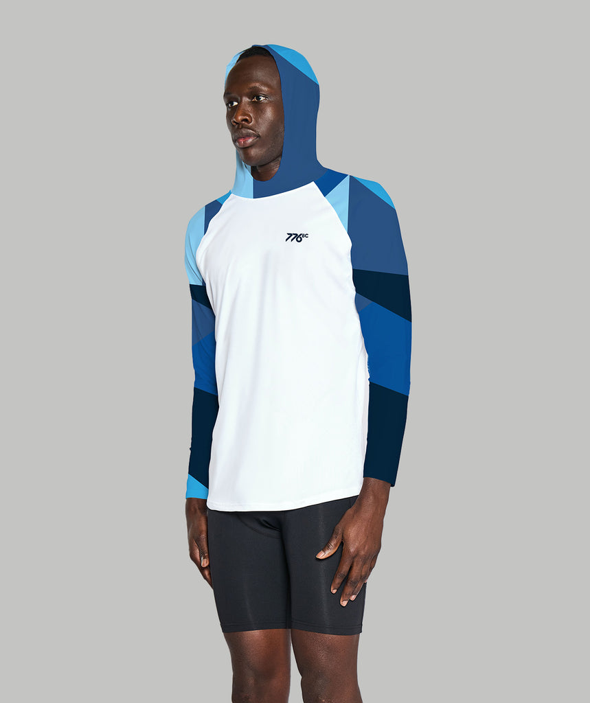 Men's Geo Sun Hoodie LS - Stealth Blue