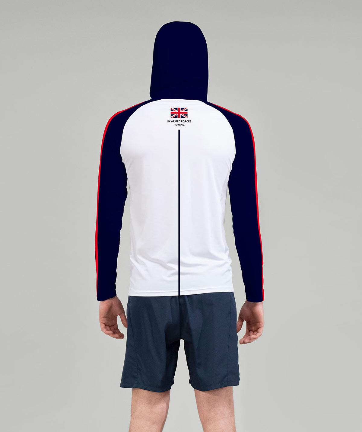 Men's UK Armed Forces Sun Hoodie LS - White/Navy/Red