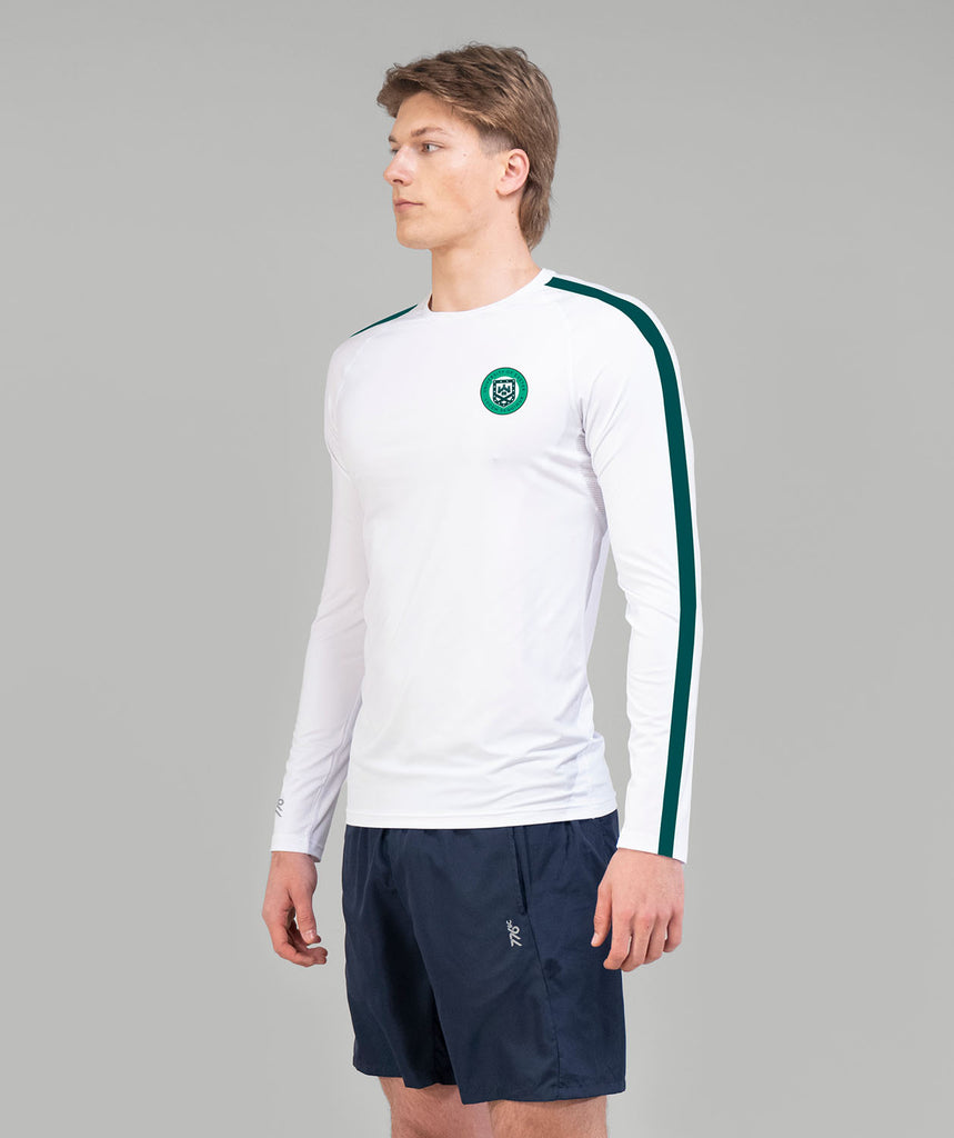 Men's University of Exeter Base Layer LS - White/Green