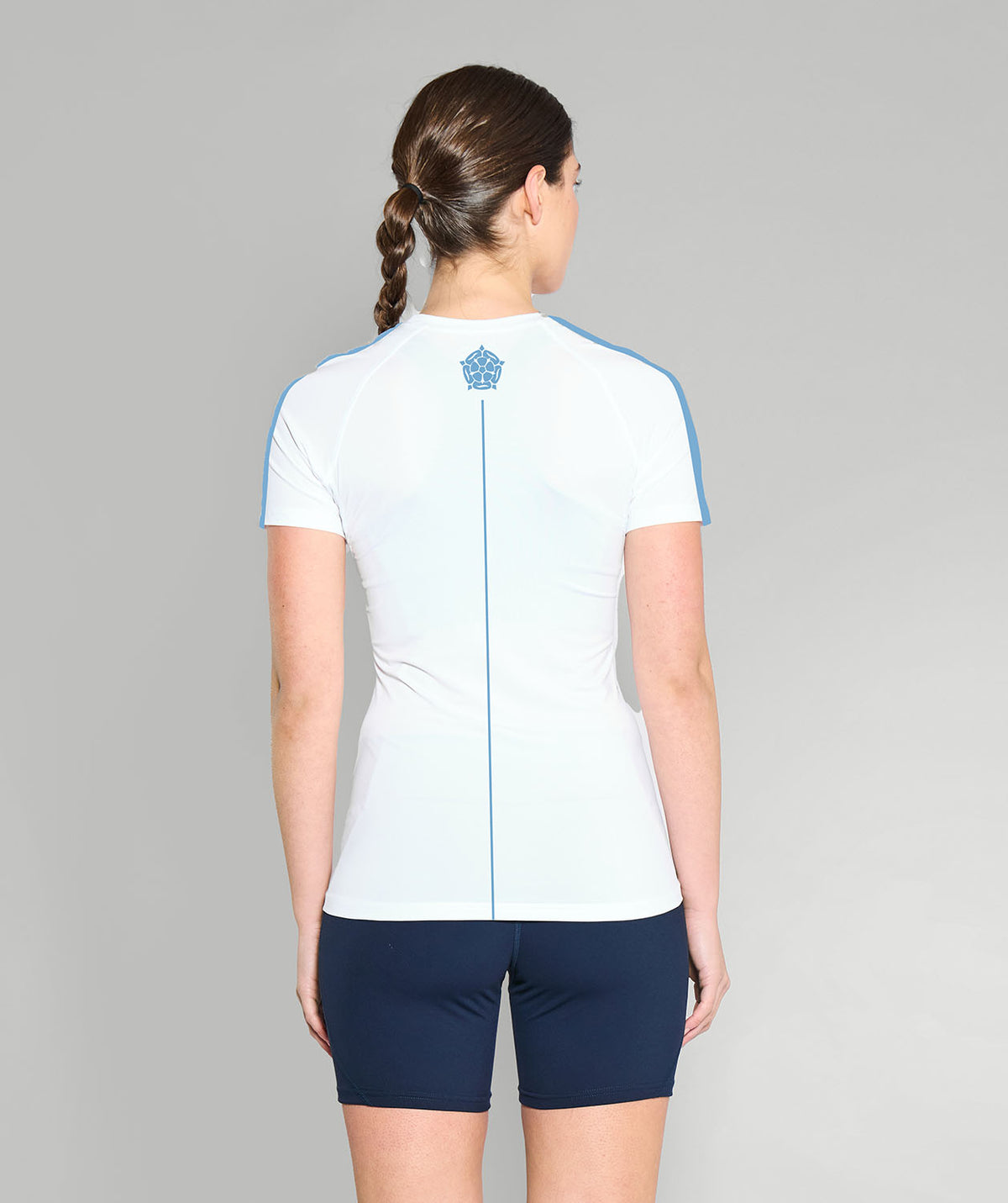 Women's University of York BC Base Layer SS - White/Baby Blue