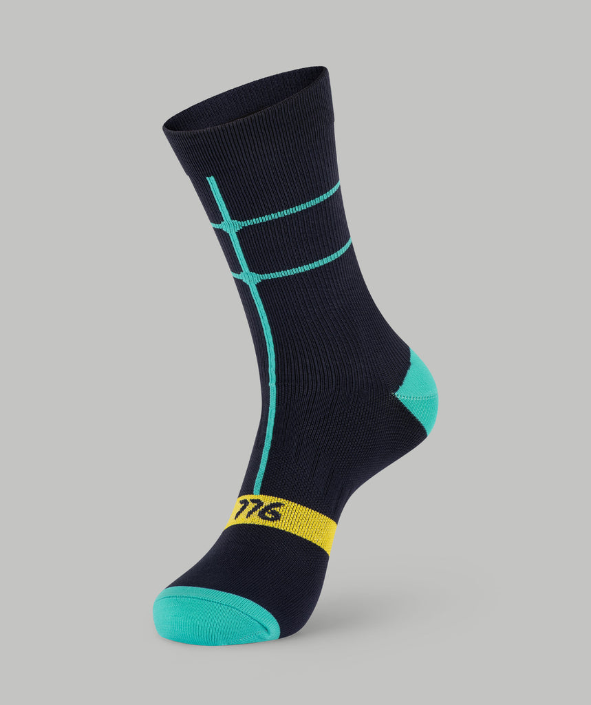 Motion Performance Socks - Navy/Arctic Green