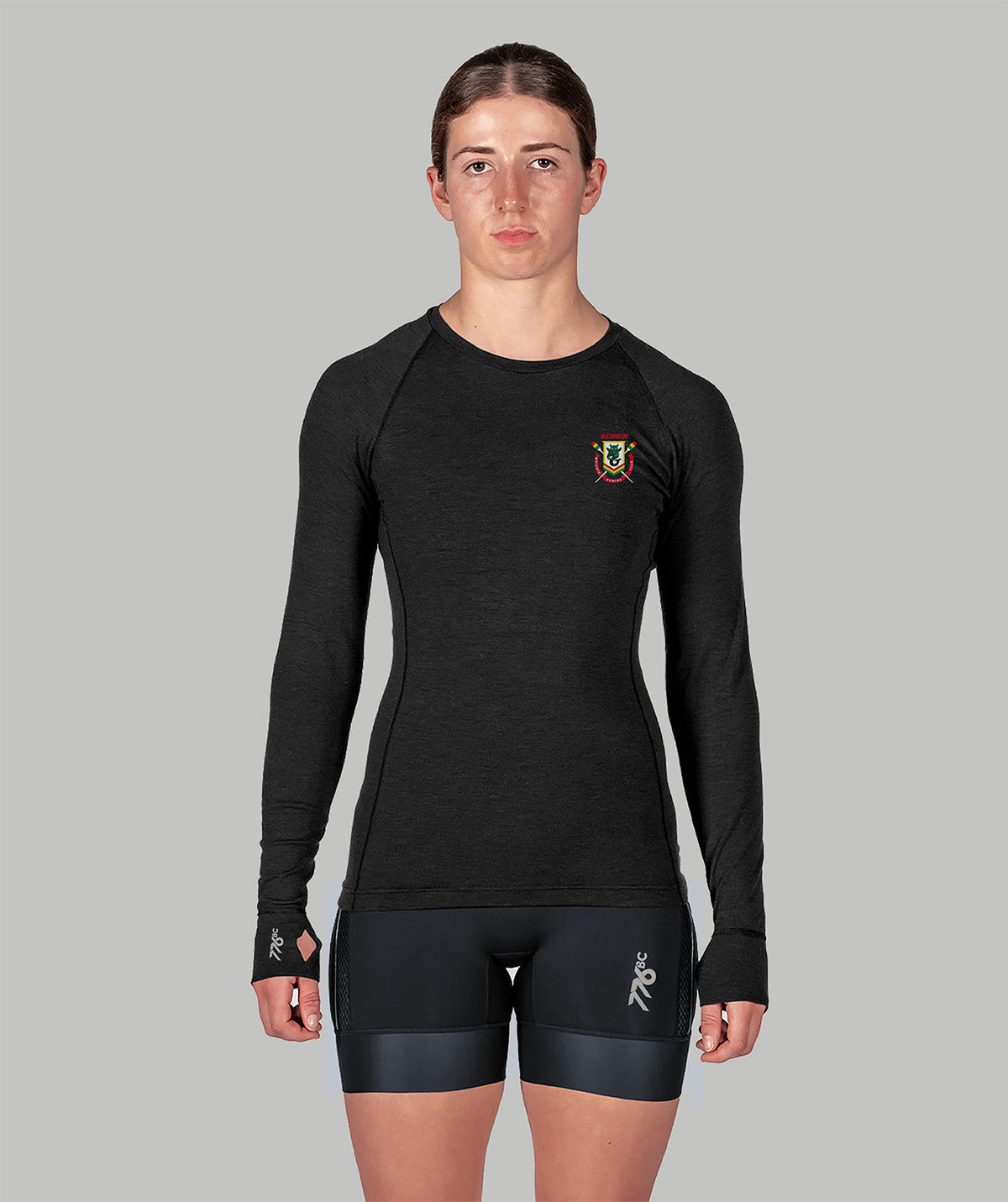 Women's Waikato Rowing Pro-Merino Crew LS - Black