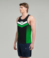 Men's Wainuiomata High School Performance Tank - Black/Green