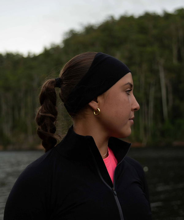 Unisex Wreath Pro-Merino Headband - Black