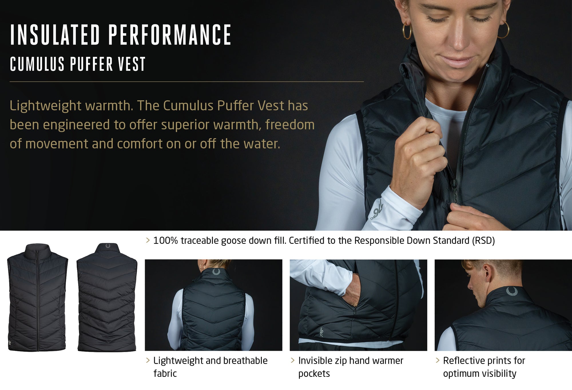 Women's Cumulus Puffer Vest - Navy