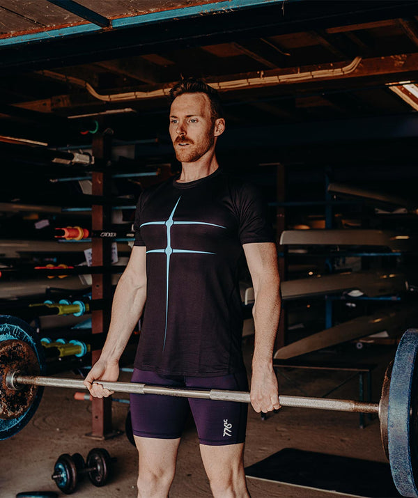 Men's Motion Pro Performance 2.0 T-Shirt - Black/Neon Blue